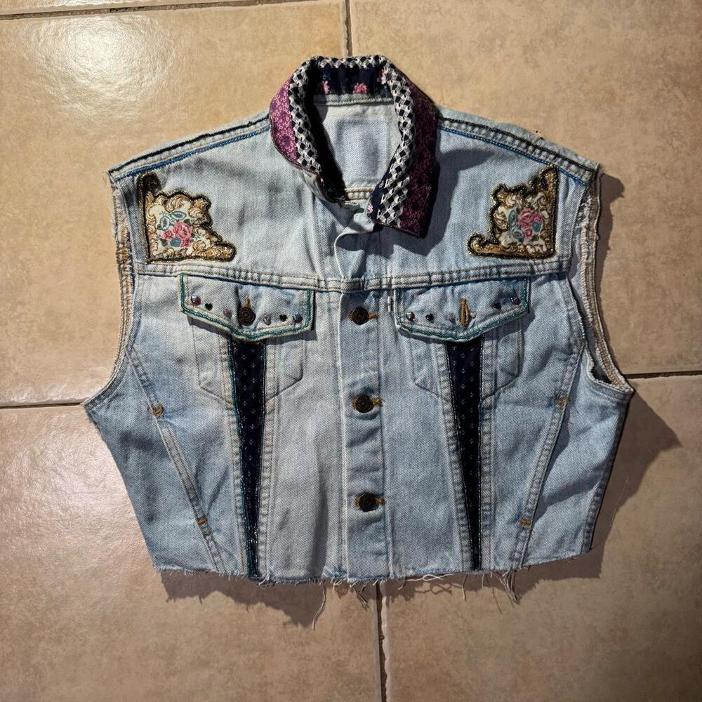 Vintage 90s levis denim corset jacket Size L in Womens